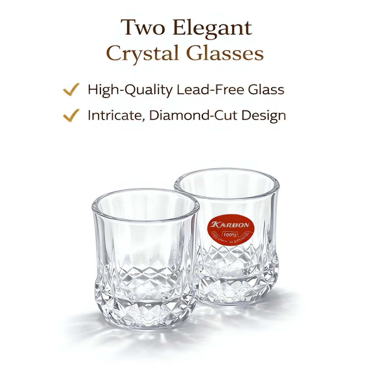 Premium Glass Pitcher Set with 2 Crystal Glasses