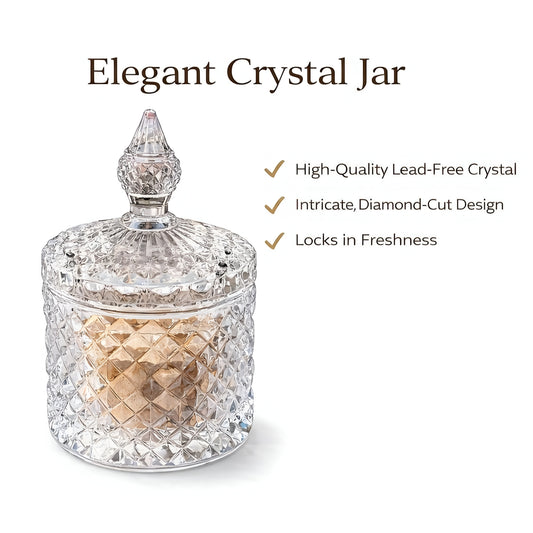 Premium Crystal Storage Jar with Lid – Elegant Candy & Dry Fruit Container